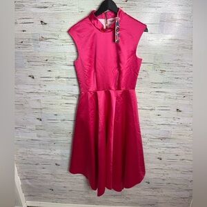 Closet London pink dress NWT gold handkerchief hem dress size UK 8